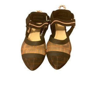 Fendi- Girls FF Mesh Ballerina Flats